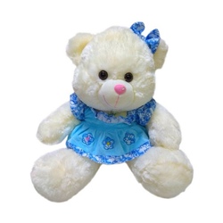 Мягкая игрушка Медведь в голубом платье